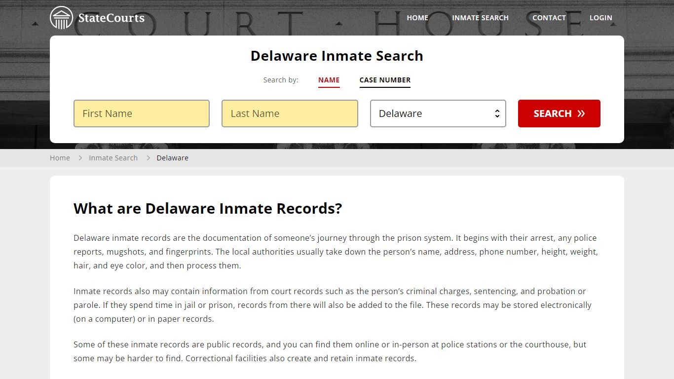 Delaware Inmate Search, Prison and Jail Information - StateCourts